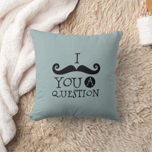 Gray Blue Mustache Sie eine Frage Vatertag Kissen