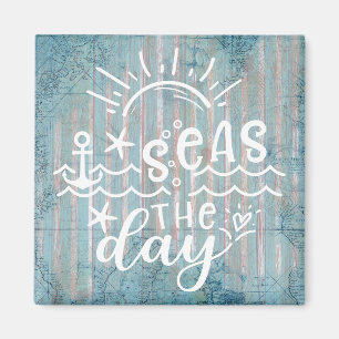Gray Blue Seas the Day Cruise Magnet