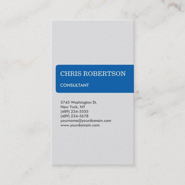 Gray Blue Strip Attractive Charm Business Card Visitenkarte (Vorderseite)