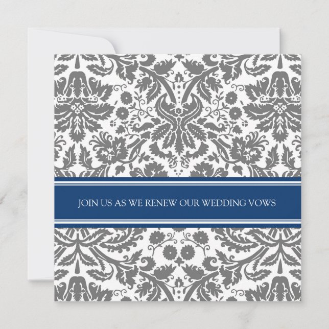Gray Blue Wedding Vow Renewal Einladung (Vorderseite)