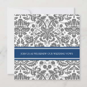 Gray Blue Wedding Vow Renewal Einladung