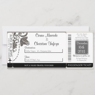 Gray Blüh Swi Boarding Pass Einladung Hochzeit