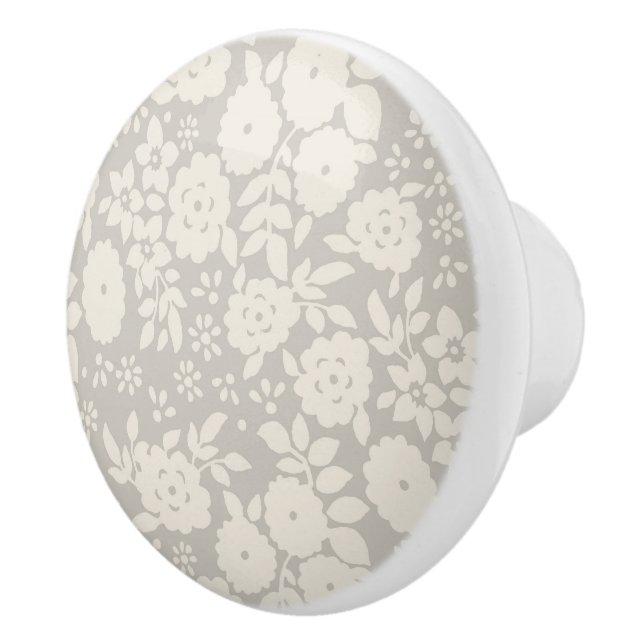 Gray Blume Painting Pattern Keramikknauf (Rechts)