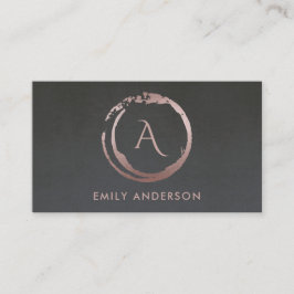 GRAY BLUSPINK BRUSH STROKE CIRCLE LOGO MONOGRAM VISITENKARTE