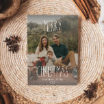 Gray Boho Polka Dot Christmas Gradient Full Foto Feiertagskarte<br><div class="desc">Diese graue Polka Punkt Weihnachtskarte mit vollem Foto ist perfekt für Ihren modernen böhmischen Landgasthof-inspiriert Urlaub Gruß. Der klassische rustikale, aber feine handgezeichnet Schriftart verleiht ihm einen erdigen Vintagen Look und behalte ihn niedlich und einfach. Die Polka-Punkte kommen in Erdtönen wie Rot, Salbei, Rosa, Rosa, Terrakotta, Rost und Bräune. Das...</div>