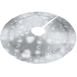 Gray Bokeh Bubble Lights Glamour Frohe Weihnachten Polyester Weihnachtsbaumdecke