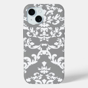 Gray Bold Damask @ Emporiomoffa Case-Mate iPhone Hülle