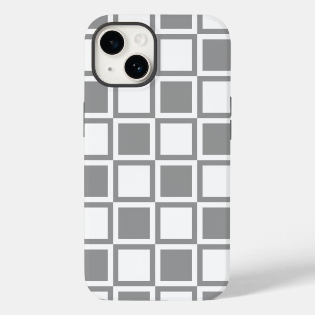 Gray Bold Mod Squares Case-Mate iPhone Hülle (Rückseite)
