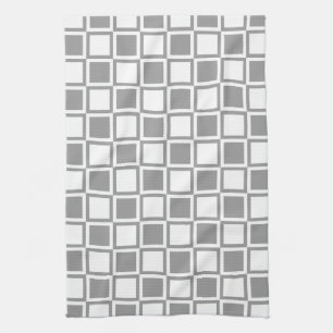 Gray Bold Mod Squares Handtuch