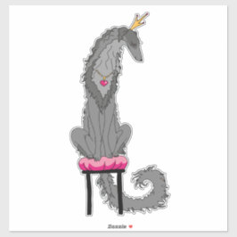 Gray Borzoi Die Cut Vinyl Sticker