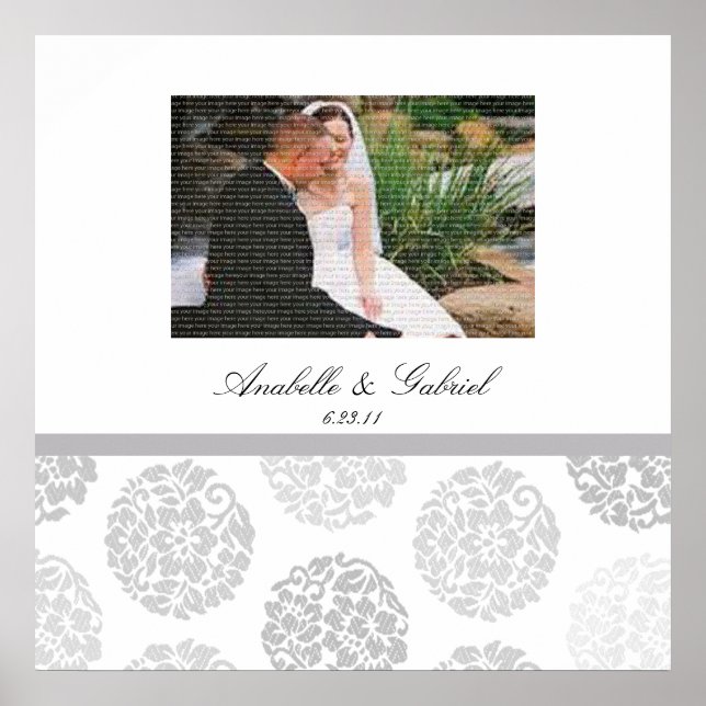 Gray Bouquet Hochzeit Foto Collage Gerahmte Mauer Poster (Vorne)