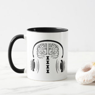 Gray Brain Listing to Music Tasse