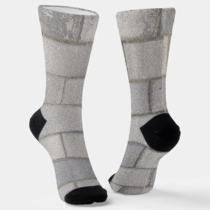 Gray Brick Cement Sidewalk Socken
