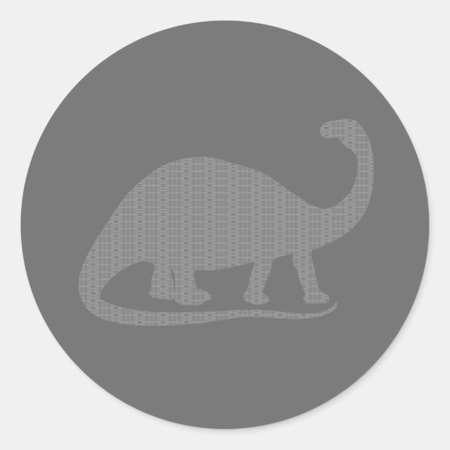 Gray Brontosaurus Runder Aufkleber (Vorderseite)