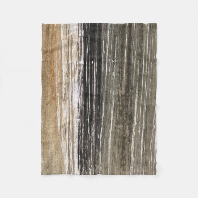 Gray brown lines abstract painting art fleecedecke (Vorderseite)