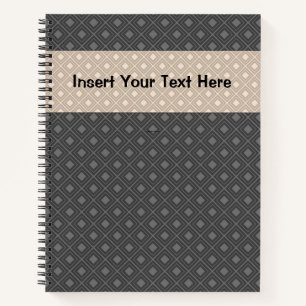 GRAY BROWN TAN PATTERS NOTIZBUCH