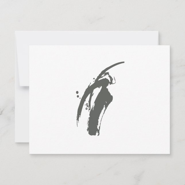 GRAY BRUSHSTROKE Personal Stationery/Notecard Mitteilungskarte (Vorderseite)