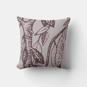 Gray & Burgund Kakaobaum Kissen