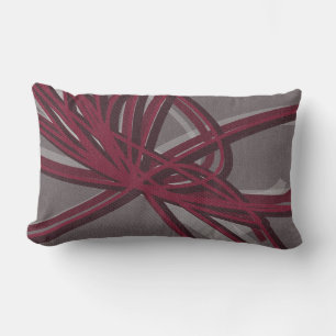 Gray & Burgund Kunstribbons - Gewebe Lendenkissen