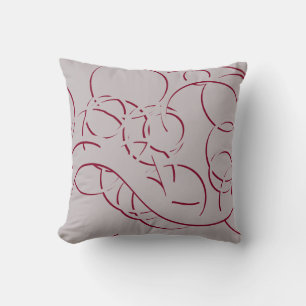 Gray & Burgund Moderne Elegante Abstrakte Wirbel Kissen