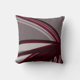 Gray & Burgundy Abstrakte lineare Gestaltung Kissen