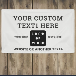 Gray Business Logo Photo Simple Banner