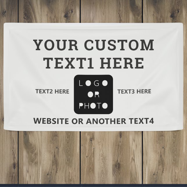 Gray Business Logo Photo Simple Banner (Von Creator hochgeladen)