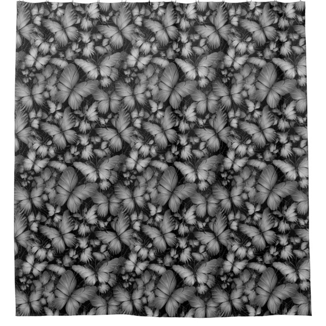 Gray Butterfells Print Duschvorhang (Vorderseite)