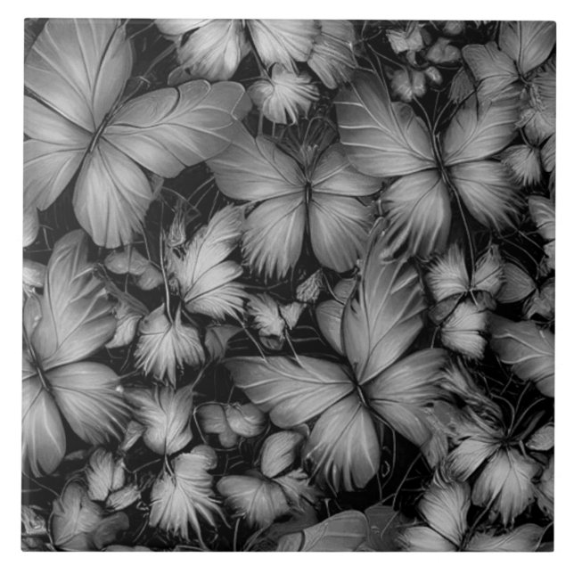 Gray Butterfells Print Fliese (Vorderseite)