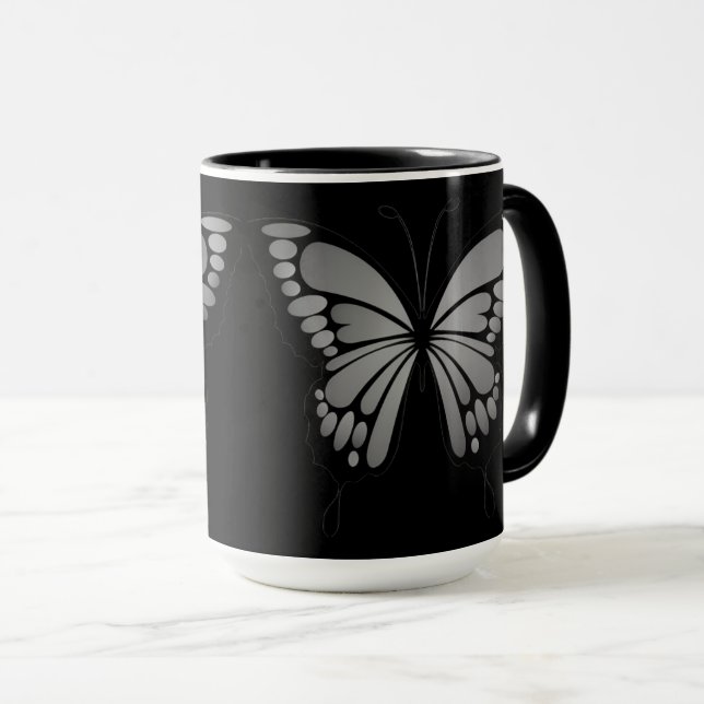 Gray Butterfly Tasse (VorderseiteRechts)