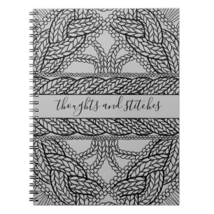 GRAY CABLE STRICK 6.5x8.75 Notebook + Text Notizblock