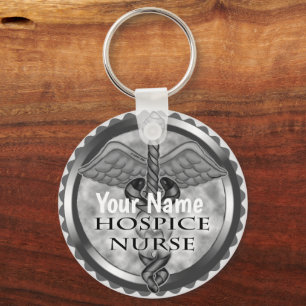 Gray caduceus Hospice Nurse Schlüsselanhänger