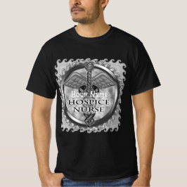 Gray caduceus Hospice Nurse T-Shirt
