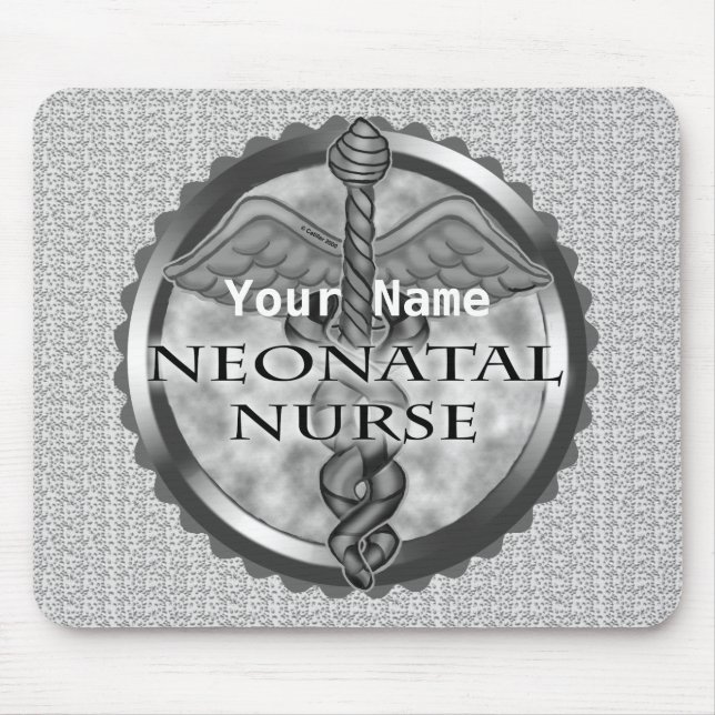 Gray caduceus Neonatal Nurse Mousepad (Vorne)
