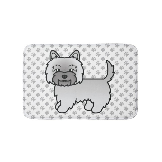 Gray Cairn Terrier Niedlich Cartoon Dog Badematte (Vorderseite)