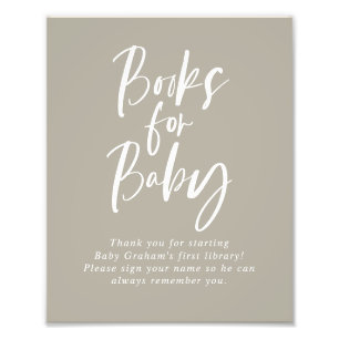 Gray Calligraphy Books for Baby Shooting Sign Fotodruck