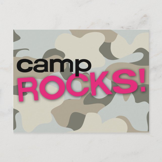 Gray Camo CAMP ROCKS! Carte postale (Devant)