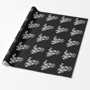 Gray Camoflage Snowmobiler Geschenkpapier