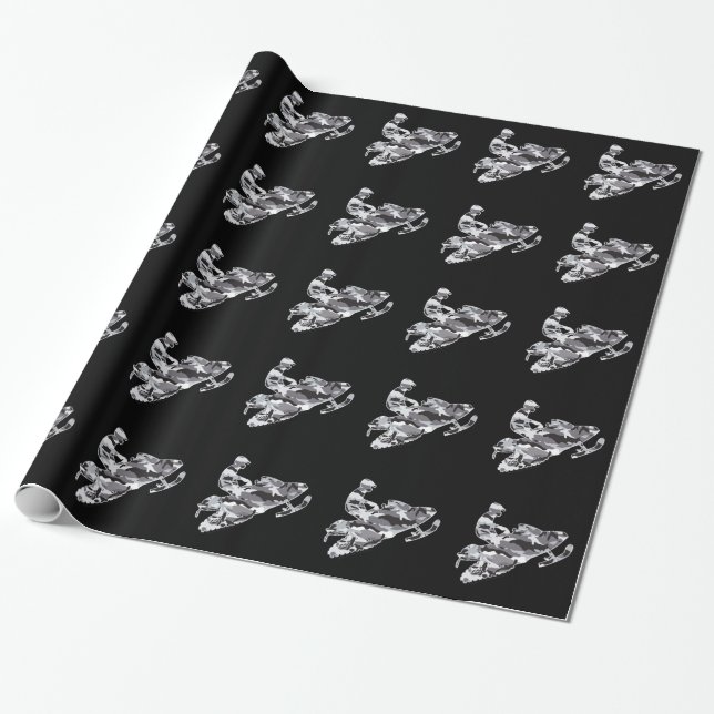 Gray Camoflage Snowmobiler Geschenkpapier (Ungerollt)