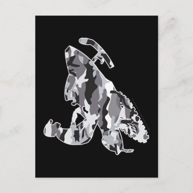 Gray Camoflage Snowmobiler Postkarte (Vorderseite)