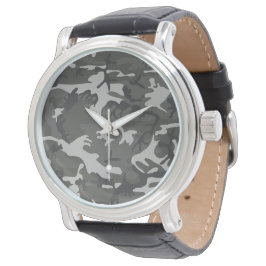Gray Camouflage Pattern, militärisches Muster, Arm Armbanduhr