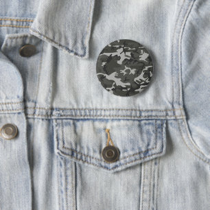 Gray Camouflage Pattern, militärisches Muster, Arm Button