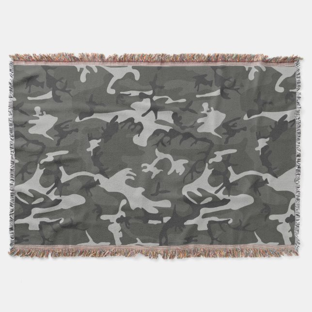 Gray Camouflage Pattern, militärisches Muster, Arm Decke (Vorderseite)