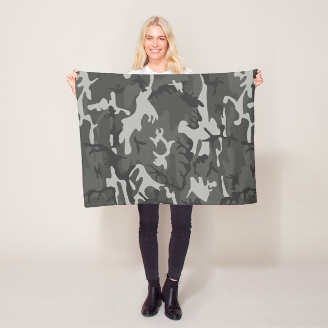 Gray Camouflage Pattern, militärisches Muster, Arm Fleecedecke (Beispiel)
