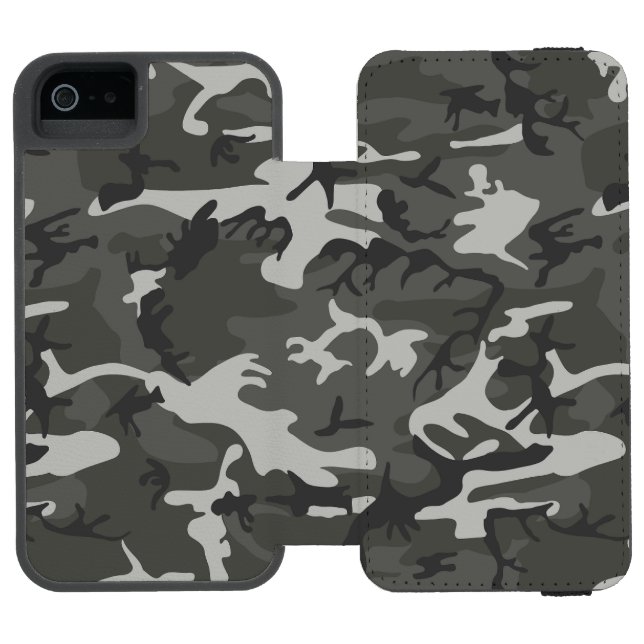 Gray Camouflage Pattern, militärisches Muster, Arm Incipio iPhone Geldbeutel-Hülle (Folio Geöffnet)