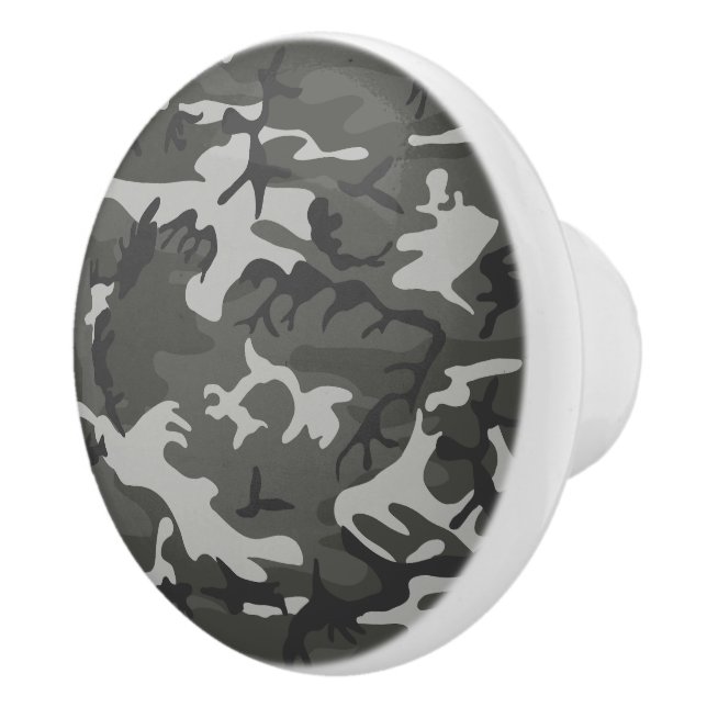 Gray Camouflage Pattern, militärisches Muster, Arm Keramikknauf (Rechts)