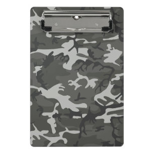 Gray Camouflage Pattern, militärisches Muster, Arm Mini Klemmbrett