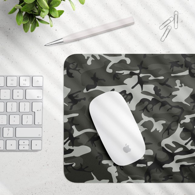 Gray Camouflage Pattern, militärisches Muster, Arm Mousepad (Von Creator hochgeladen)