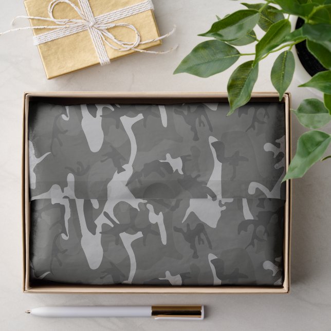 Gray Camouflage Pattern, militärisches Muster, Arm Seidenpapier (Geschenk)