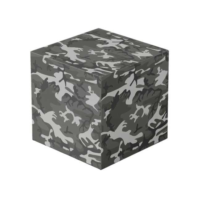 Gray Camouflage Pattern, militärisches Muster, Arm Würfel (Vorderseite Schrägansicht)